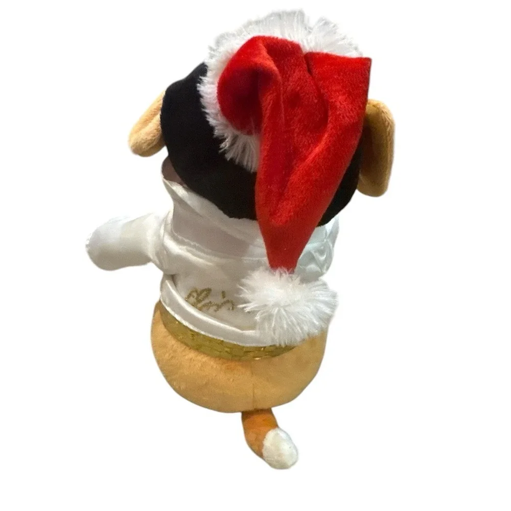 Christmas Elvis Presley Singing & Motion Plush Dog Here Comes Santa Clause Works